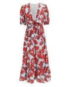 Talulah Red Sea Midi Dress Blue/red Floral L