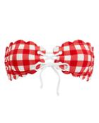 Marysia Antibes Cherry Bandeau Bikini Top Red/gingham M
