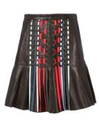 Tanya Taylor Mattie Leather Mini Skirt Black 2