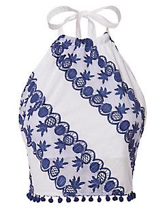 Miguelina Jasper Pineapple Halter Top