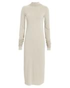 Rick Owens Lilies Mock Neck Midi Dress Ivory 44