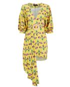 Patbo Floral Belted Asymmetric Dress Bright Yellow 4