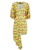 Patbo Floral Belted Asymmetric Dress Bright Yellow 4