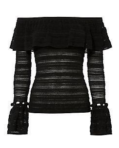 Exclusive For Intermix Hudson Crochet Off Shoulder Knit Top