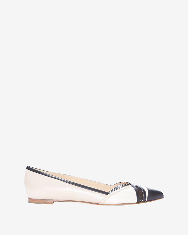 Sergio Rossi Mikado Mesh Colorblock Pointy Toe Flat