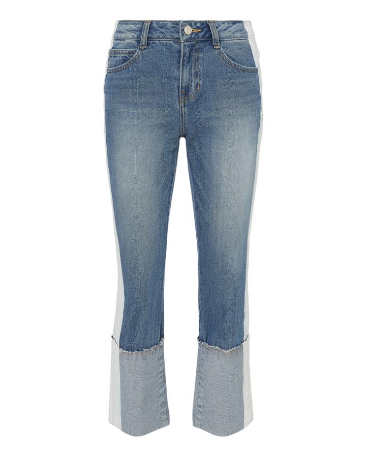 Sjyp Denim Sjyp Painted Cuff Up Jeans Denim P