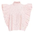 Ganni Broderie Eyelet Pink Crop Top Pink 36