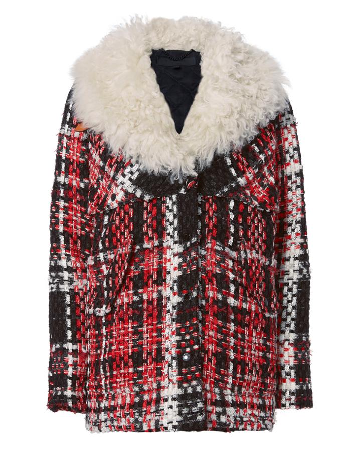 Rag & Bone Antoine Faux Shearling Collar Tweed Jacket