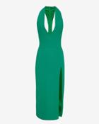Cushnie Et Ochs Side Slit V Neck Dress: Emerald