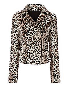 Exclusive For Intermix Aja Leopard Pattern Goat Hair Jacket
