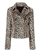 Exclusive For Intermix Aja Leopard Pattern Goat Hair Jacket