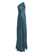 Michelle Mason One Shoulder Blue Gown Blue-drk Zero