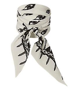 Rockins Eyes Super Skinny White Scarf