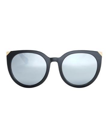 Vedi Vero Metal Cap Cat Eye Sunglasses Black 1size