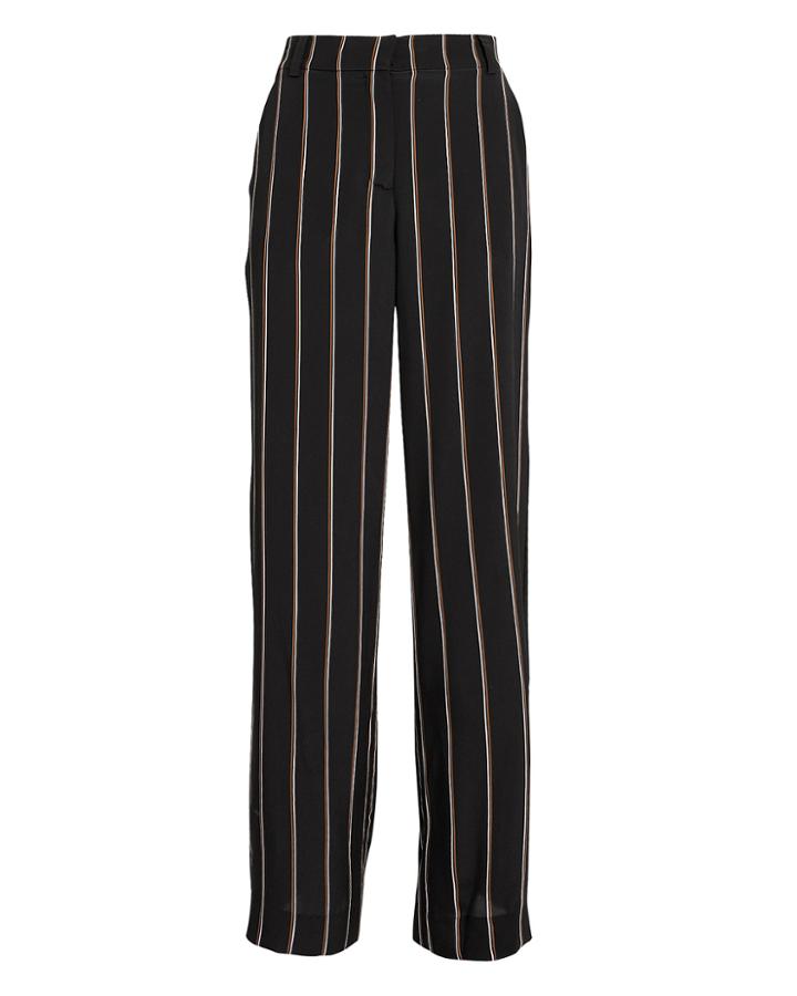 Alc A.l.c. Erso Striped Silk Pants Navy/red Zero