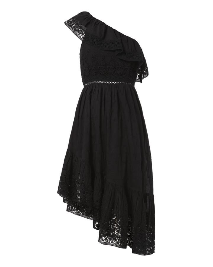 "loveshackfancy Pamela One Shoulder Ruffle Dress"