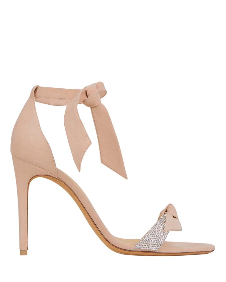 Alexandre Birman Clarita Double Bow Crystal High Sandals Blush 39