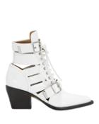 Chloe Chlo Rylee Cutout White Ankle Boots White 37.5