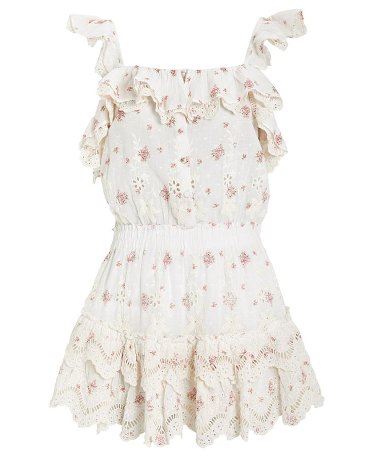 Loveshackfancy Marina Cotton Eyelet Dress White/floral S