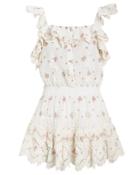 Loveshackfancy Marina Cotton Eyelet Dress White/floral S