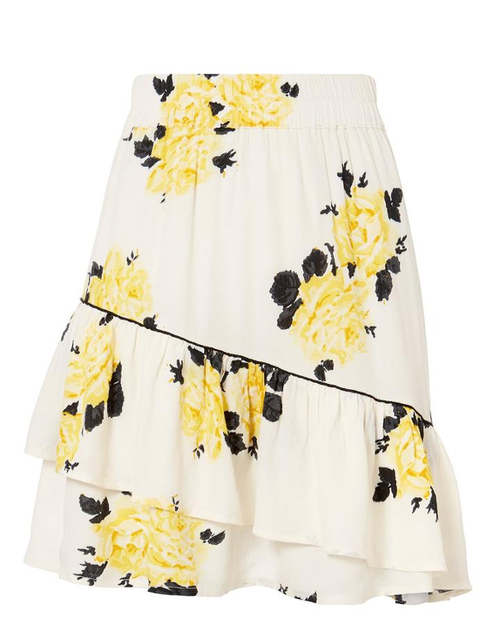 Ganni Silvery Crepe Mini Skirt White 38
