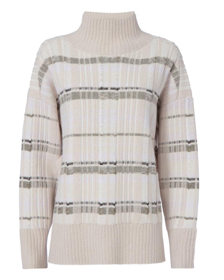 3.1 Phillip Lim Abstract Float Plaid Pullover Sweater