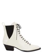 Coach White Leather Booties White 8.5
