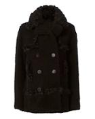Yves Salomon Shearling Lamb Pea Coat