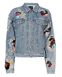 Night Market Sequin Denim Jacket