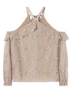 Alexis Kylie Lace Cold Shoulder Top