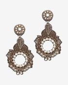 Ranjana Khan Gold/pearl Round Drop Earrings