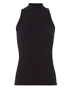 Enza Costa Unfinished Mock Neck Tank