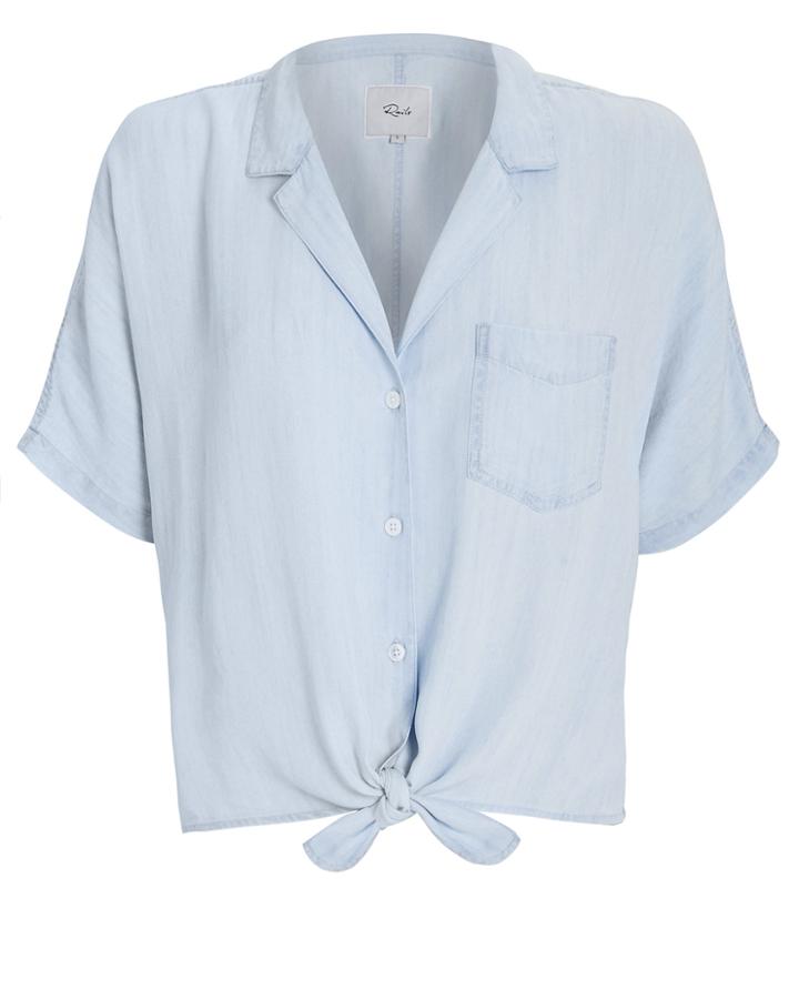 Rails Holly Chambray Tie Front Top Light Blue S