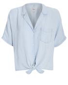 Rails Holly Chambray Tie Front Top Light Blue S