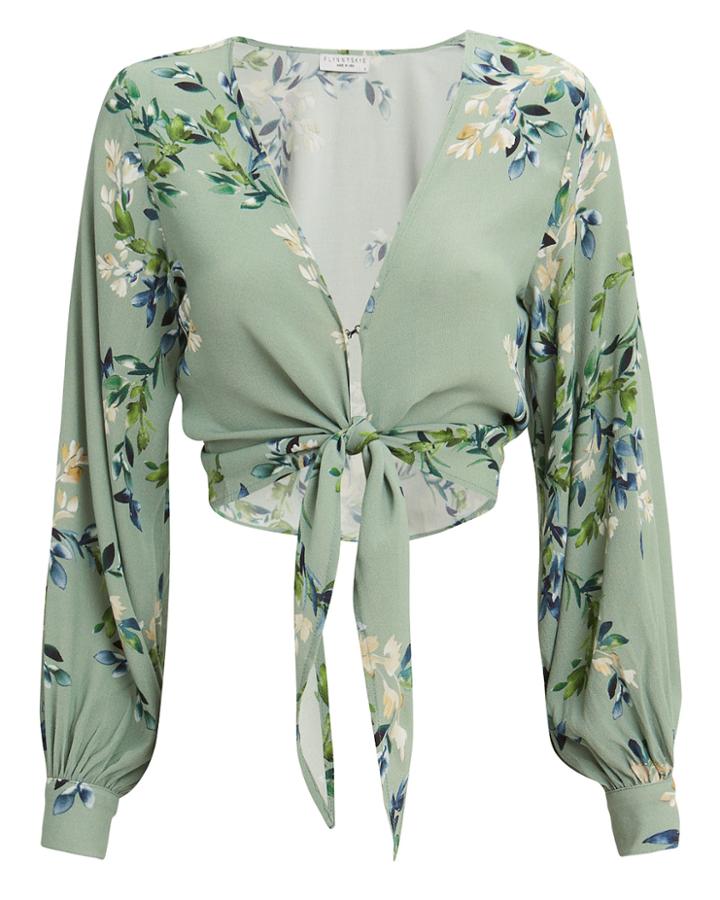 Flynn Skye Allie Floral Crop Top Pale Mint/floral L