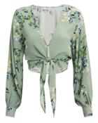 Flynn Skye Allie Floral Crop Top Pale Mint/floral L