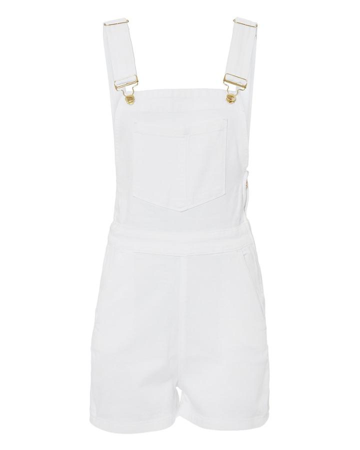 Frame Palazzo Short Overalls White P