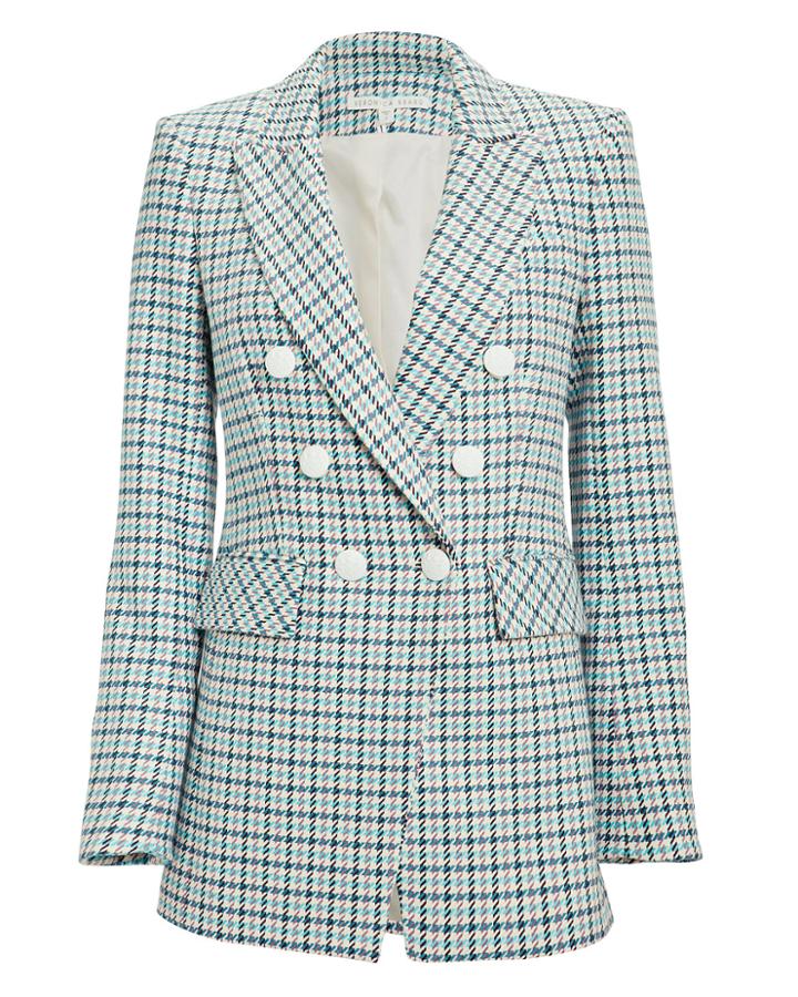 Veronica Beard Moroso Houndstooth Dickey Jacket Blue/purple Tweed 6