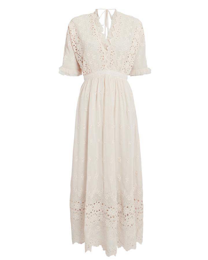 Love Shack Fancy Loveshackfancy Delfina Maxi Dress Ivory 4