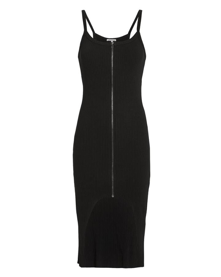 Cotton Citizen Ibiza Zip Front Dress Black P