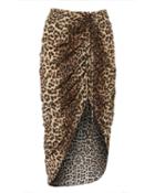 Veronica Beard Ari Asymmetrical Leopard Skirt Brown 2
