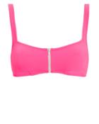 Jonathan Simkhai Pink Zip Detail Bikini Top Pink M