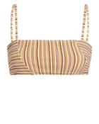 Ellejay Lauren Striped Bikini Top Orange Stripe M