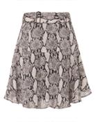 Alc A.l.c. Snake Print Flounce Skirt Brown Zero