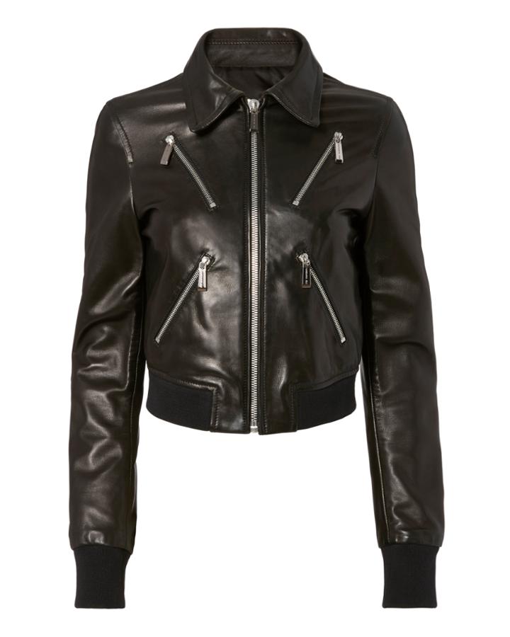 Barbara Bui Leather Bomber Jacket