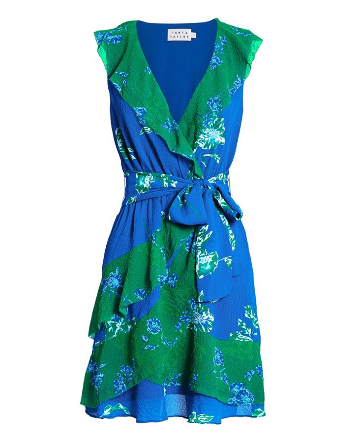 Tanya Taylor Elisa Ruffle Mini Dress Blue-lt 2