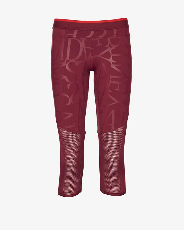 Adidas By Stella Mccartney Mesh Panel Logo 3/4 Legging: Burgundy