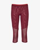 Adidas By Stella Mccartney Mesh Panel Logo 3/4 Legging: Burgundy