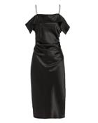 Helmut Lang Front Drape Satin Dress Black 8