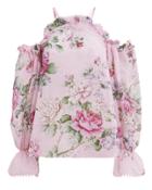 Alice Mccall To Be Free Cold Shoulder Top Pink Floral 12